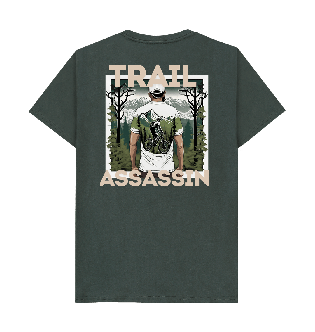 Men’s Organic Cotton MTB T-Shirt with With Mountain Biker Graphic
