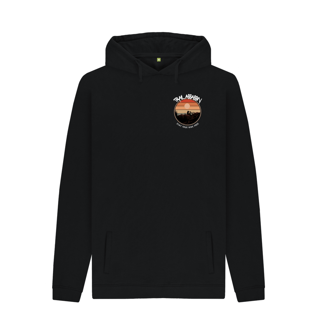 Black Men\u2019s Hoodie \u201cSTAY TRUE RIDE FREE\u201d