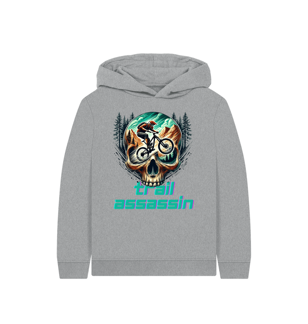 Athletic Grey Printed Kids Hoodie