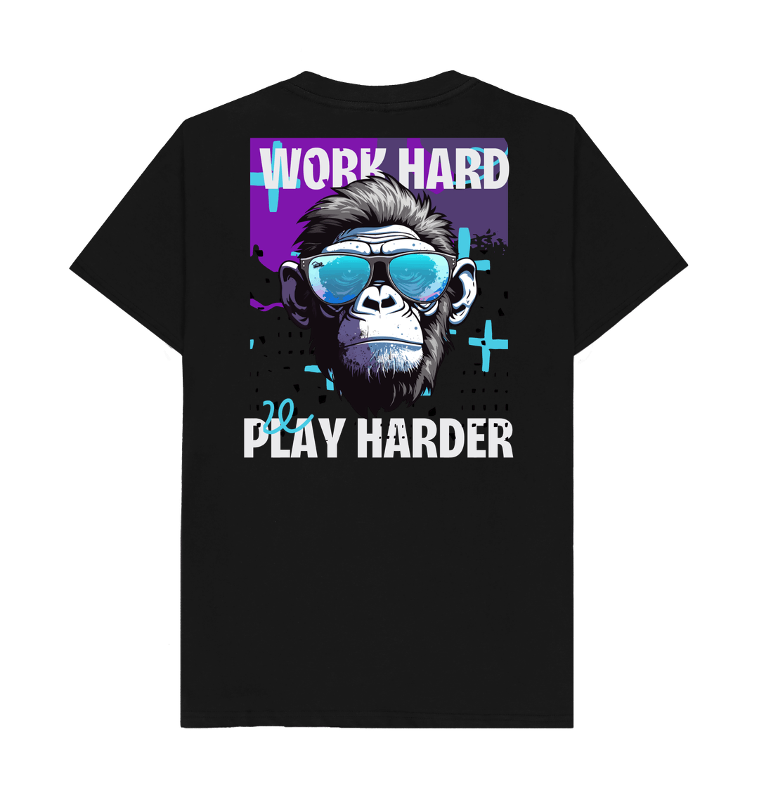 Men’s Organic Cotton MTB T-Shirt “WORK HARD,PLAY HARDER”