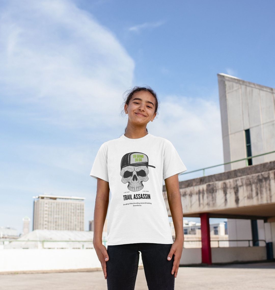 Kids Organic Cotton MTB T-Shirt “TOO DUMB TO DIE”