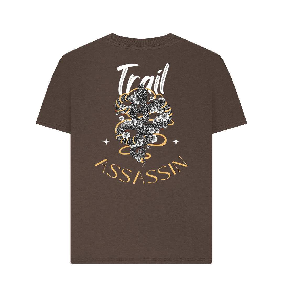 Ladies Organic Cotton MTB T-Shirt With Snake Graphic
