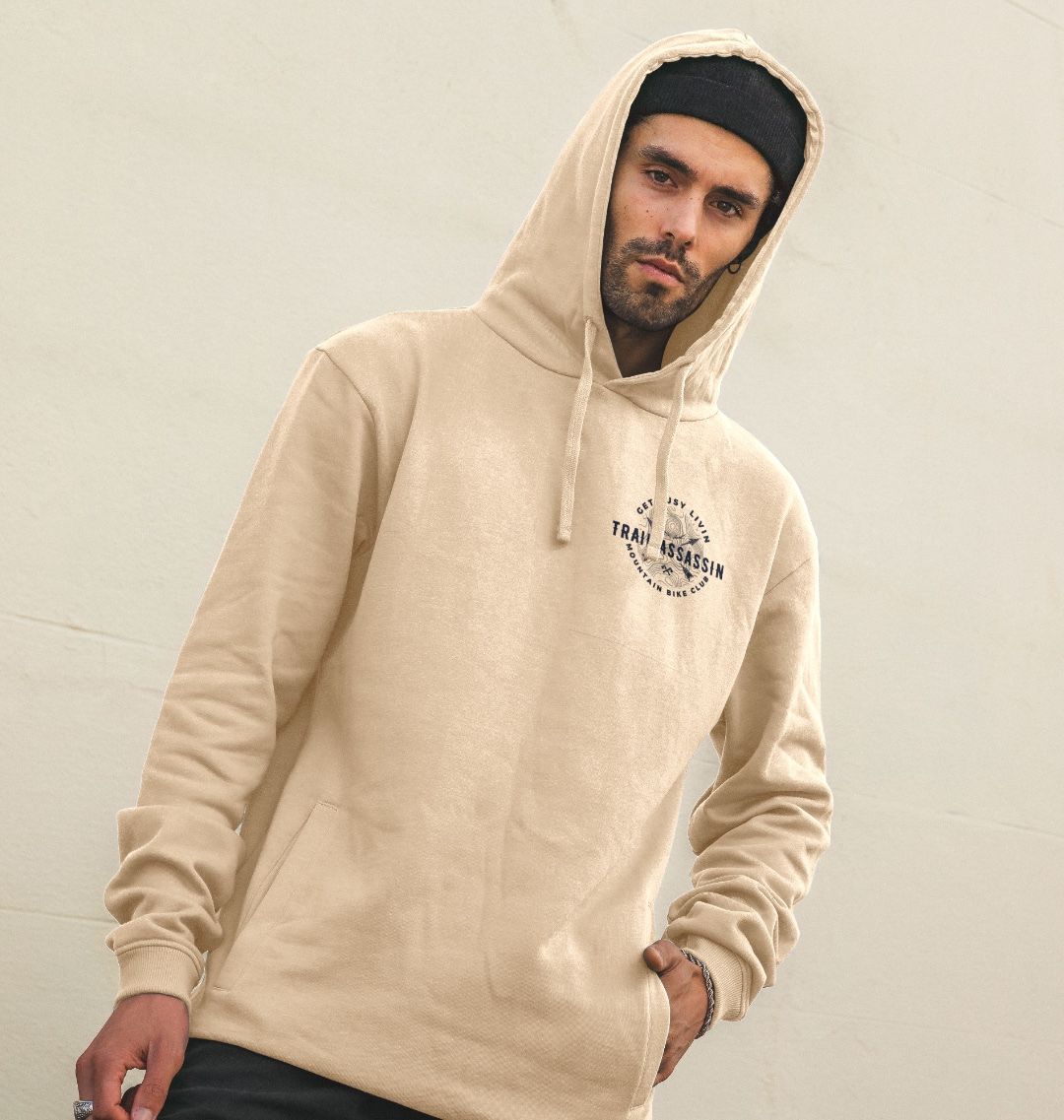 Men’s Organic Cotton MTB Hoodie ”GET BUSY LIVIN”