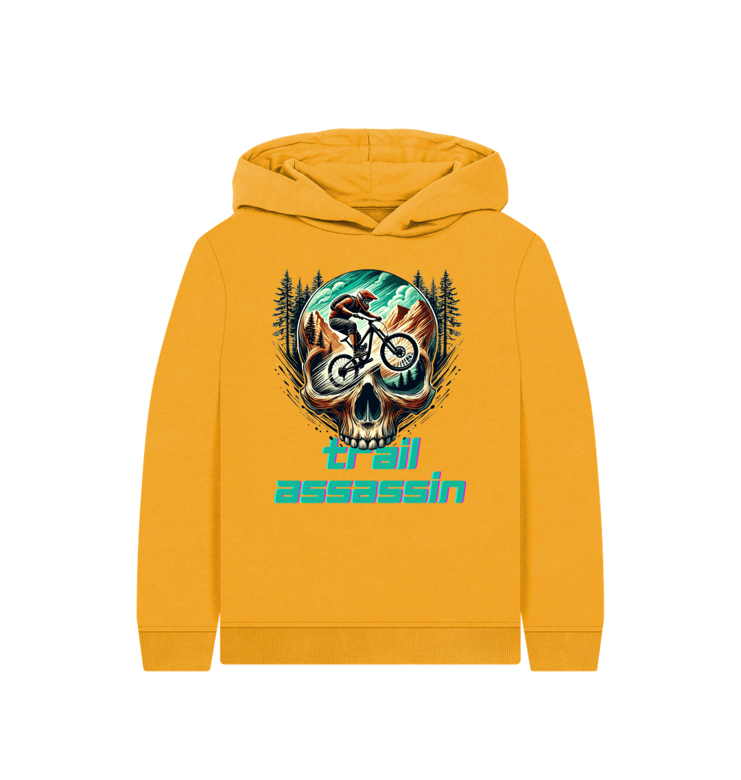 Mustard Printed Kids Hoodie