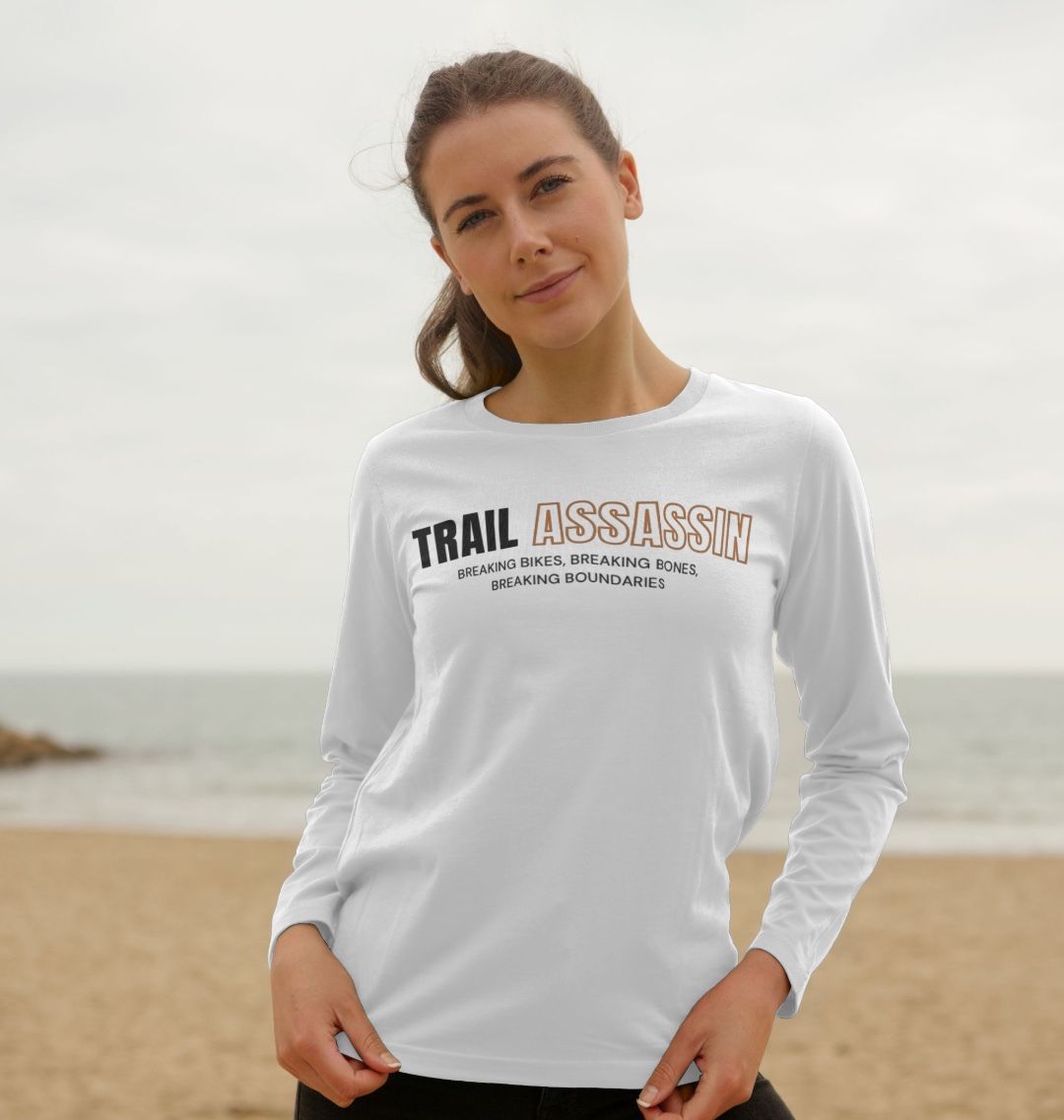 Ladies Organic Cotton MTB Long Sleeve T-Shirt “Trail Assassin”