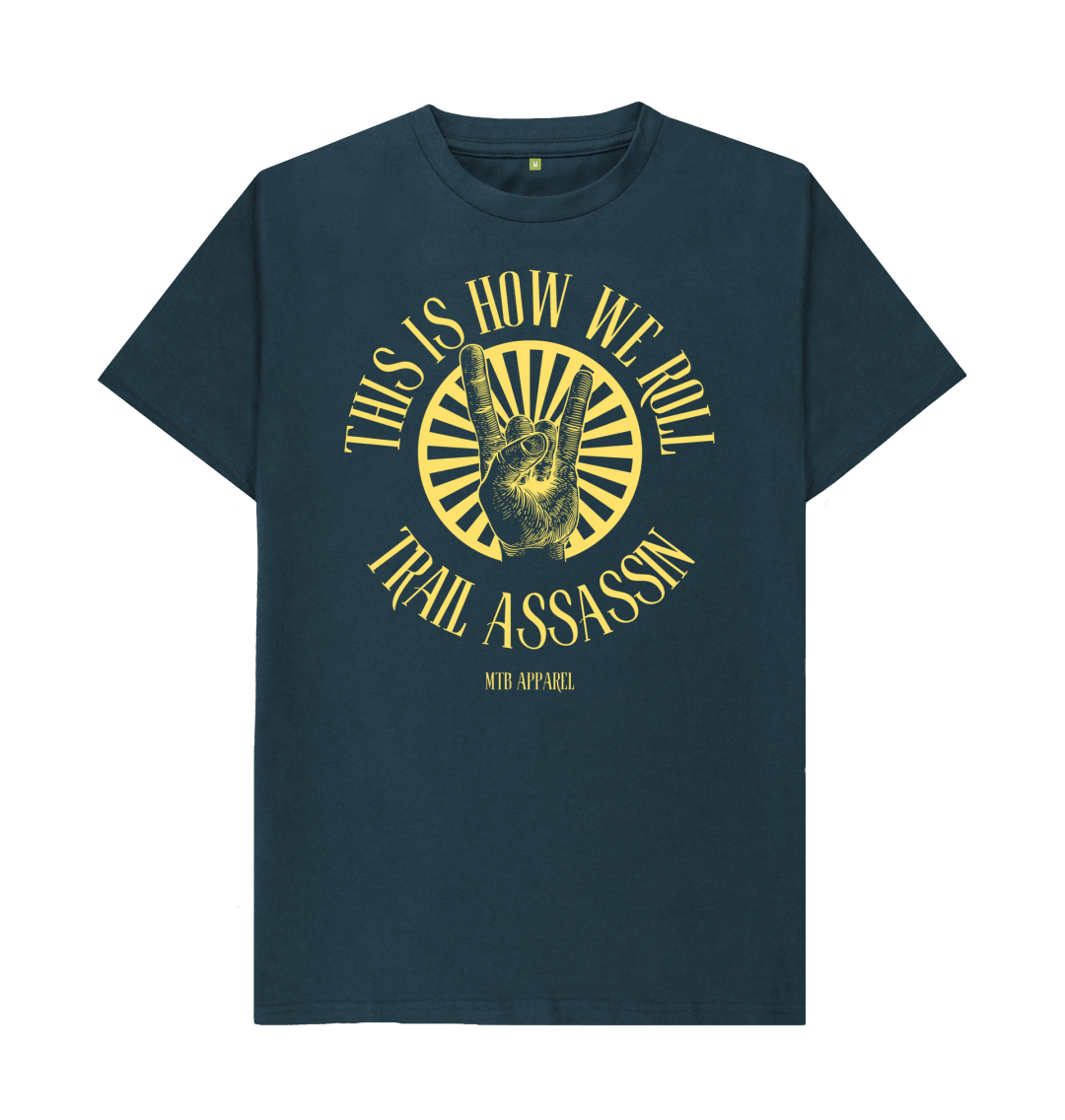 Denim Blue Men\u2019s T-Shirt \u201cHOW WE ROLL\u201d