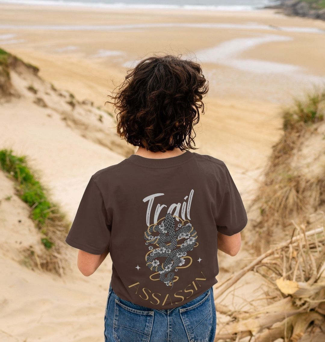 Ladies Organic Cotton MTB T-Shirt With Snake Graphic
