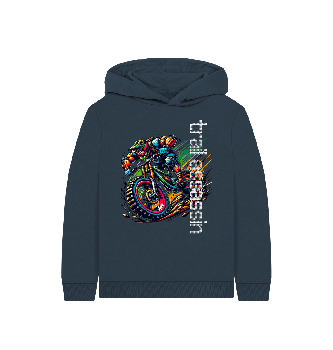 Navy Blue Printed Kids Hoodie