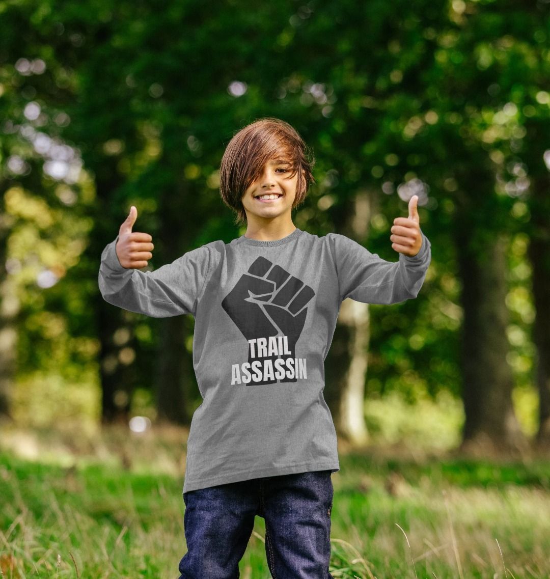 Kids Organic Cotton MTB Long Sleeve T-Shirt "FEEL THE POWER"