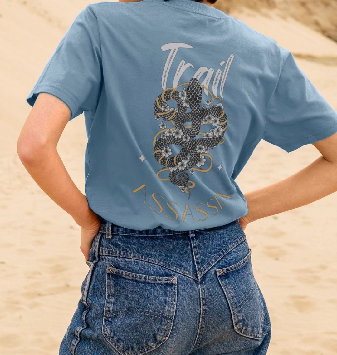 Ladies Organic Cotton MTB T-Shirt With Snake Graphic