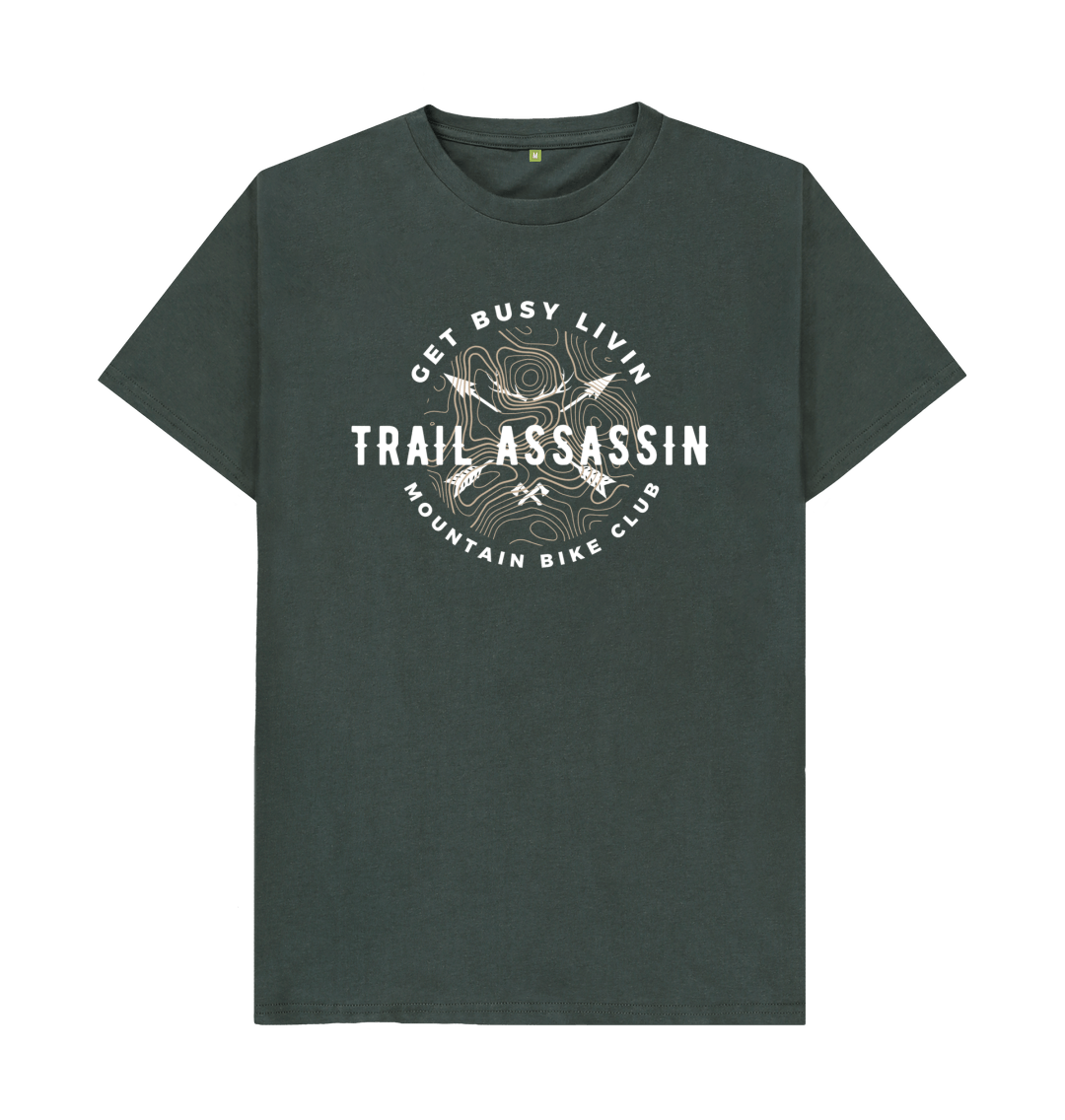 Dark Grey Men\u2019s T-Shirt \u201cGET BUSY LIVIN\u201d