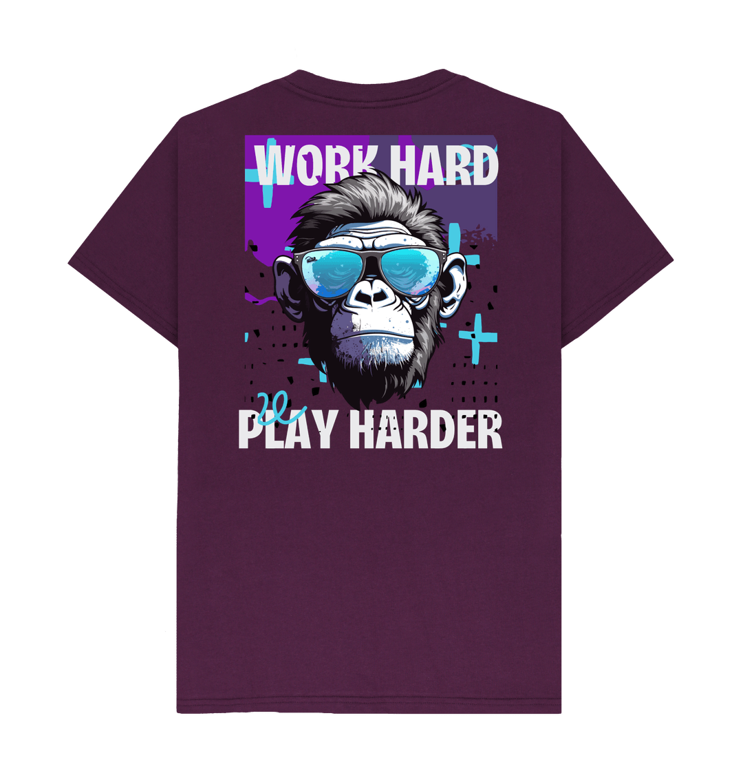 Men’s Organic Cotton MTB T-Shirt “WORK HARD,PLAY HARDER”