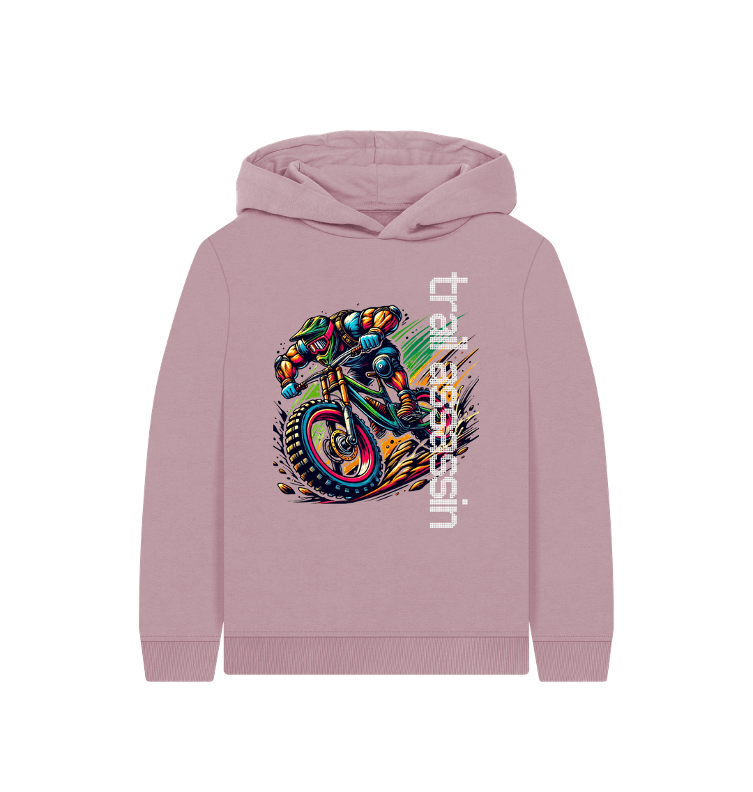 Mauve Printed Kids Hoodie