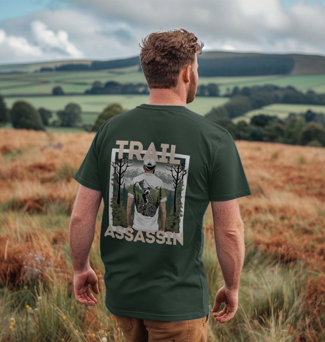 Men’s Organic Cotton MTB T-Shirt with With Mountain Biker Graphic