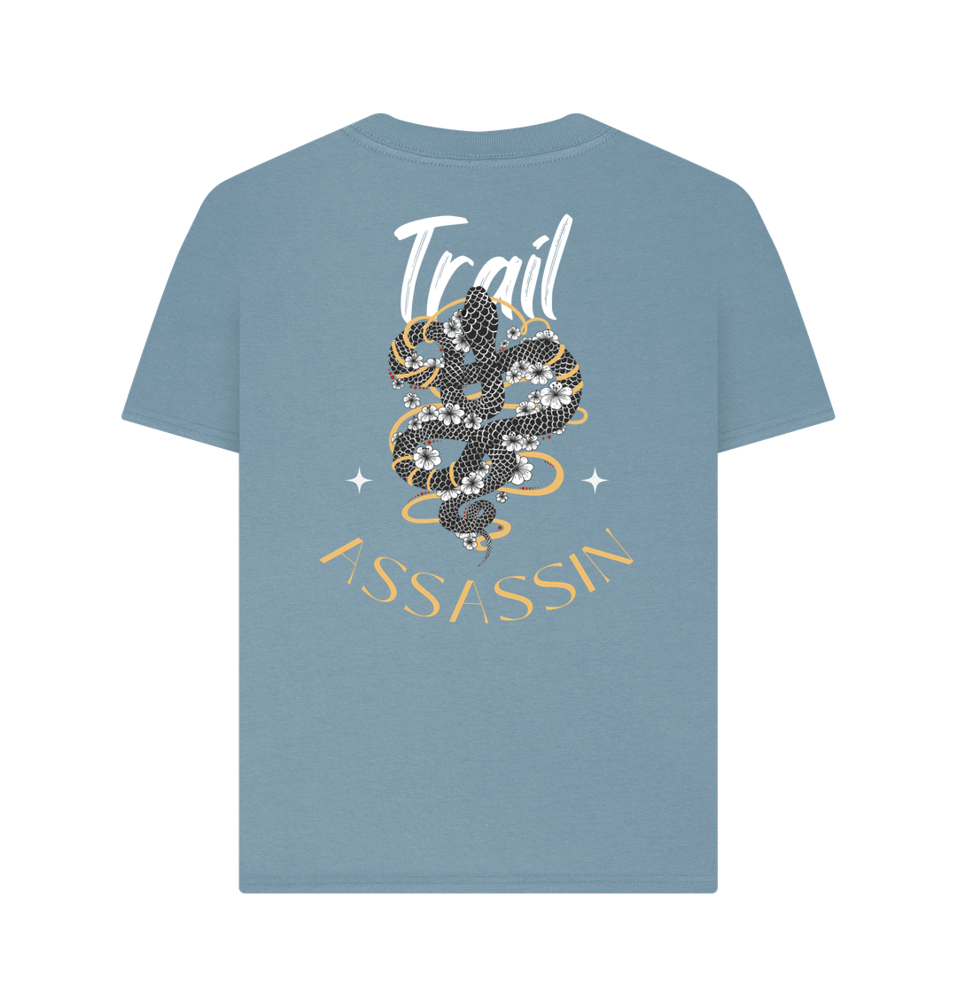 Ladies Organic Cotton MTB T-Shirt With Snake Graphic