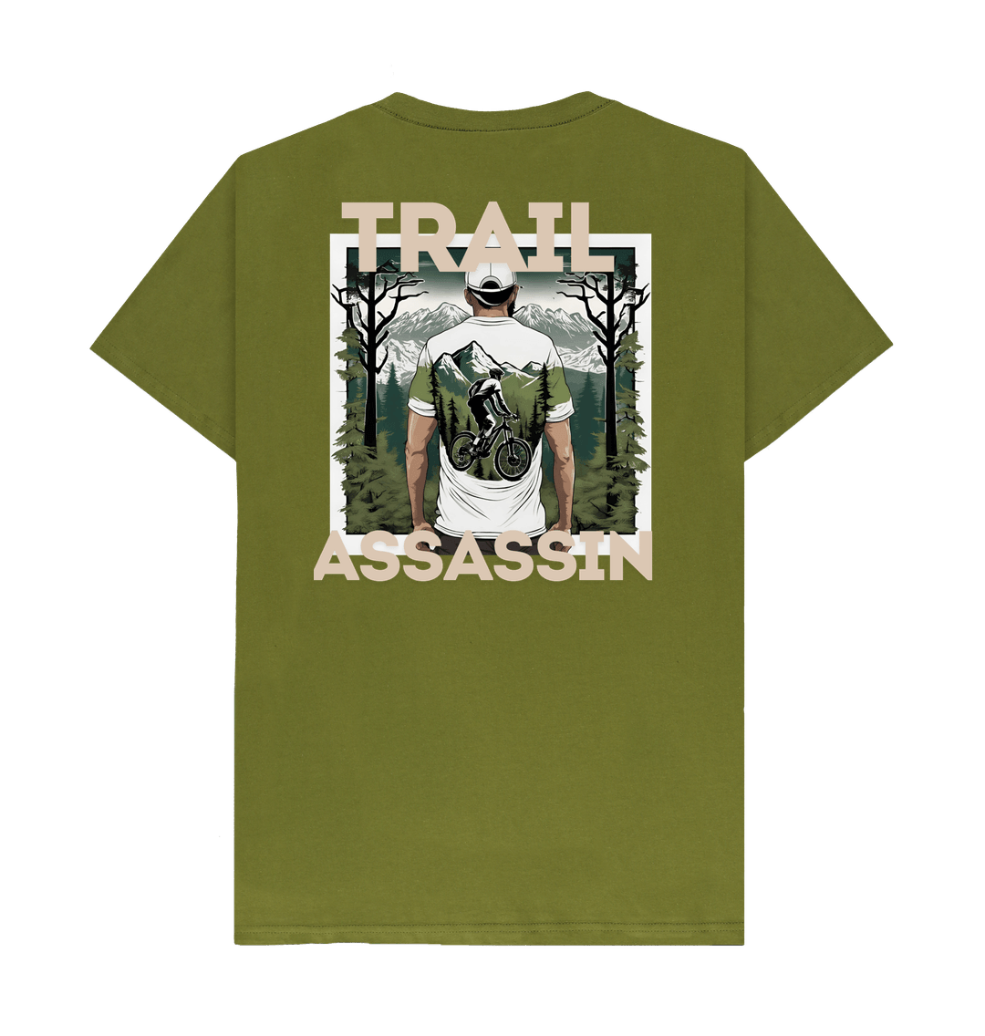 Men’s Organic Cotton MTB T-Shirt with With Mountain Biker Graphic