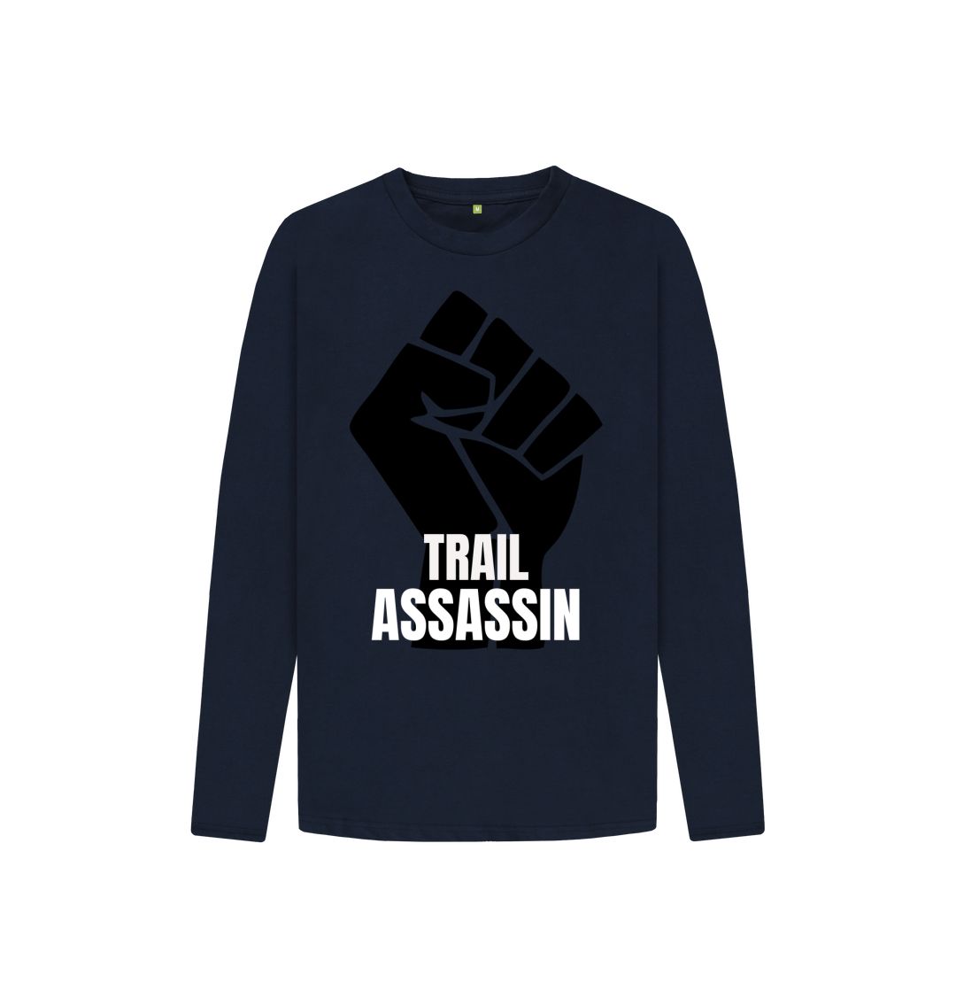 Navy Blue Kids Long Sleeve T-Shirt \"FEEL THE POWER\"