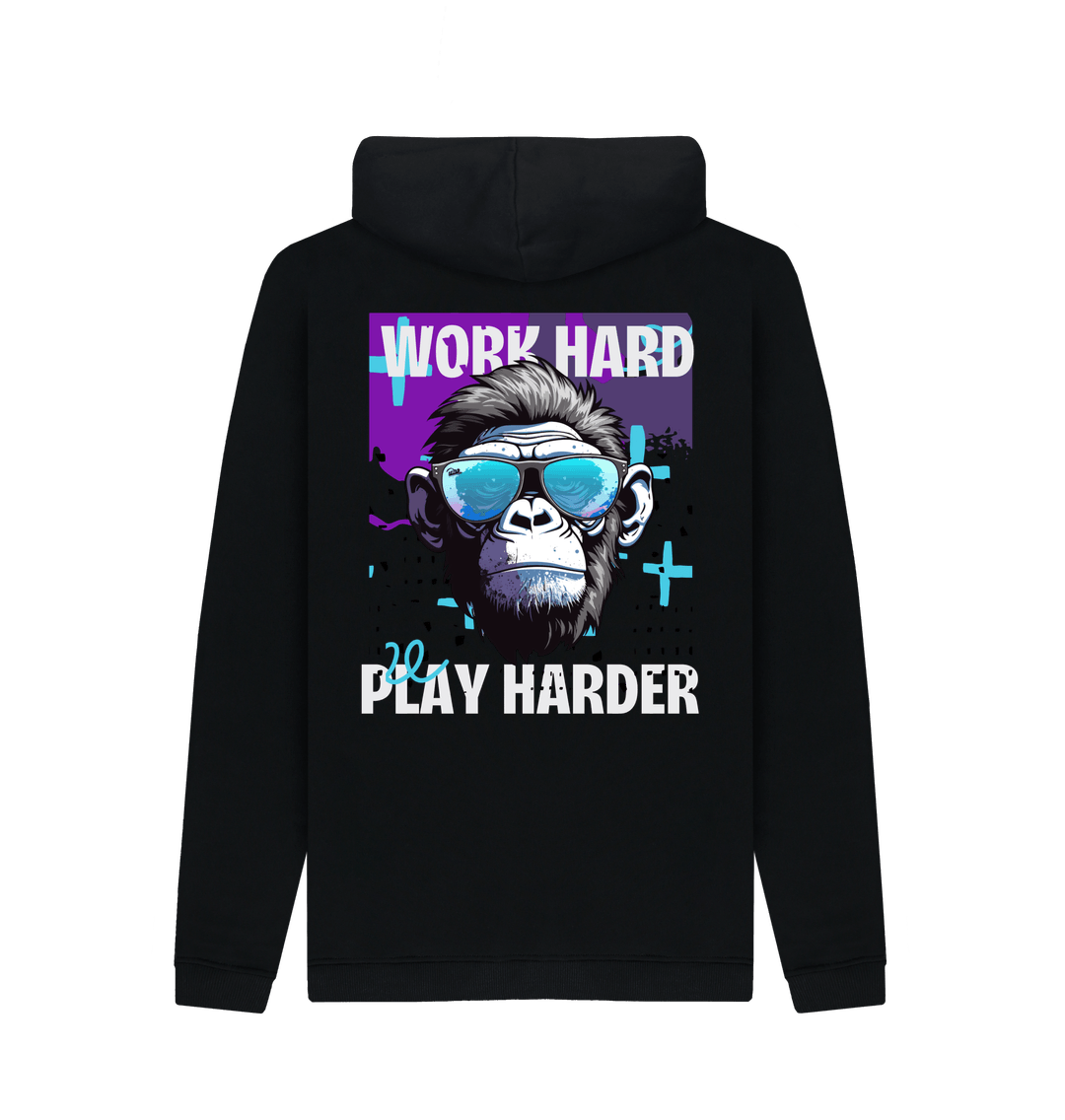 Men’s Organic Cotton MTB Hoodie “WORK HARD,PLAY HARDER”