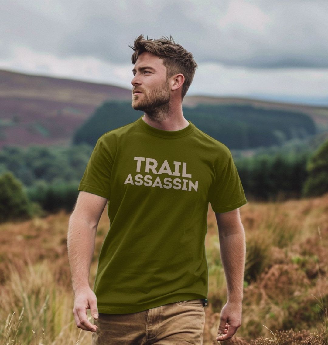 Men’s Organic Cotton MTB T-Shirt with With Mountain Biker Graphic