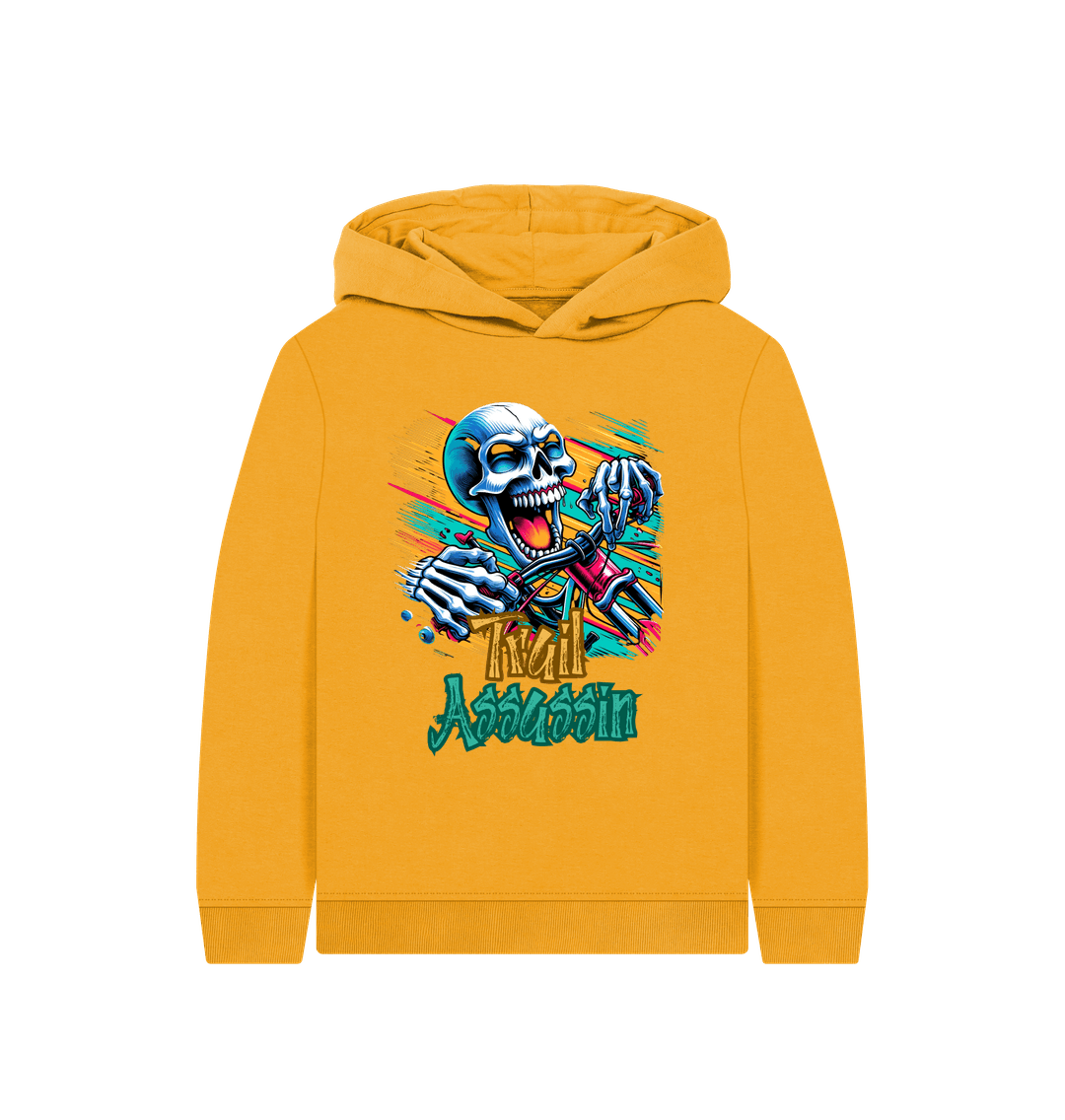 Mustard Printed Kids Hoodie