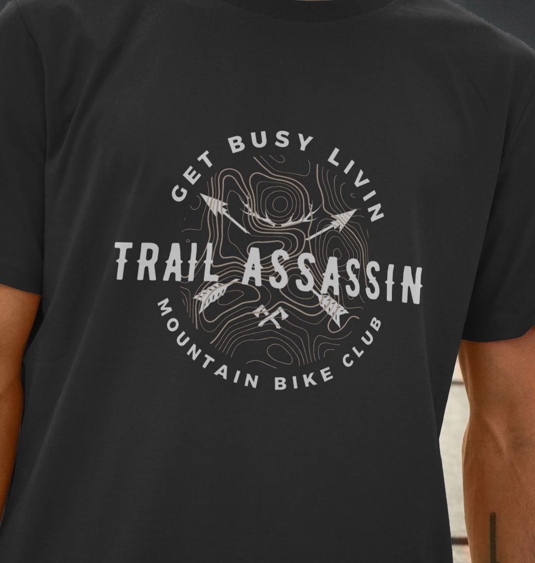 Men’s Organic Cotton MTB T-Shirt “GET BUSY LIVIN”