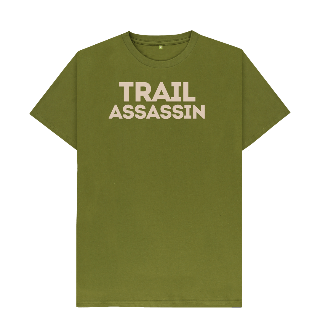 Moss Green Men\u2019s T-Shirt with With Mountain Biker Graphic