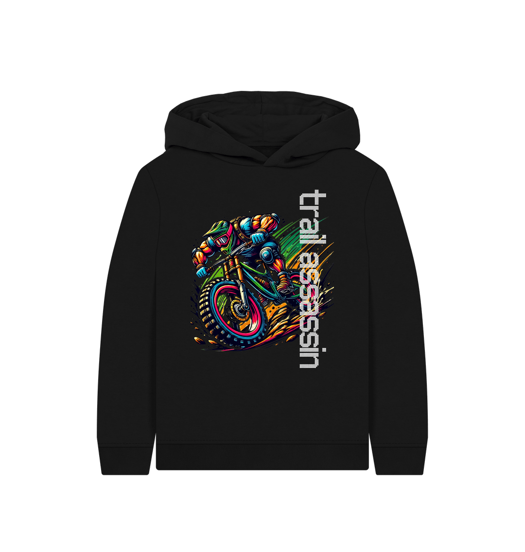 Black Printed Kids Hoodie