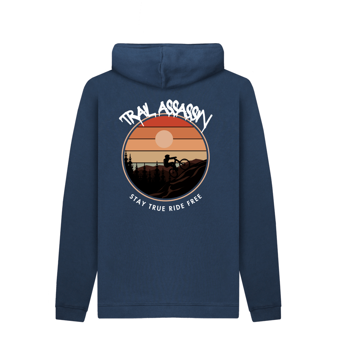 Men’s Organic Cotton MTB Hoodie “STAY TRUE RIDE FREE”
