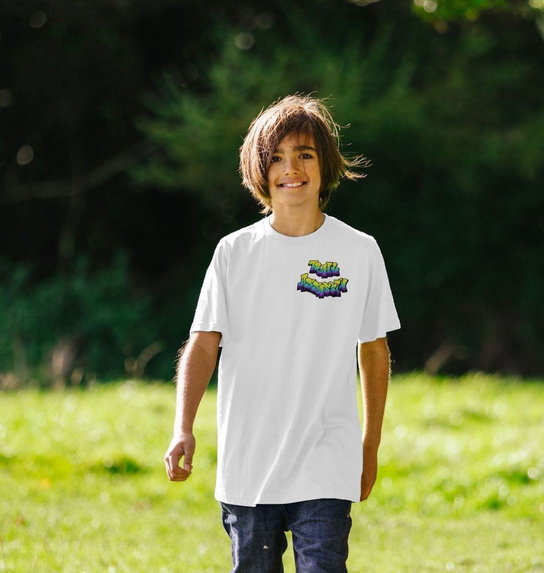 Kids Organic Cotton MTB T-Shirt with Graffiti