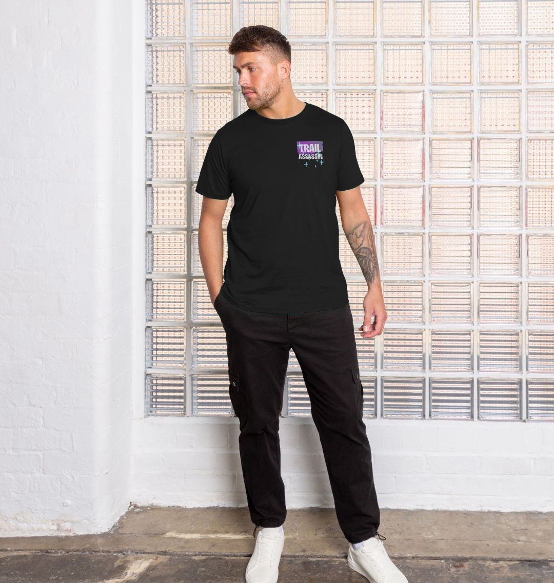 Men’s Organic Cotton MTB T-Shirt “WORK HARD,PLAY HARDER”
