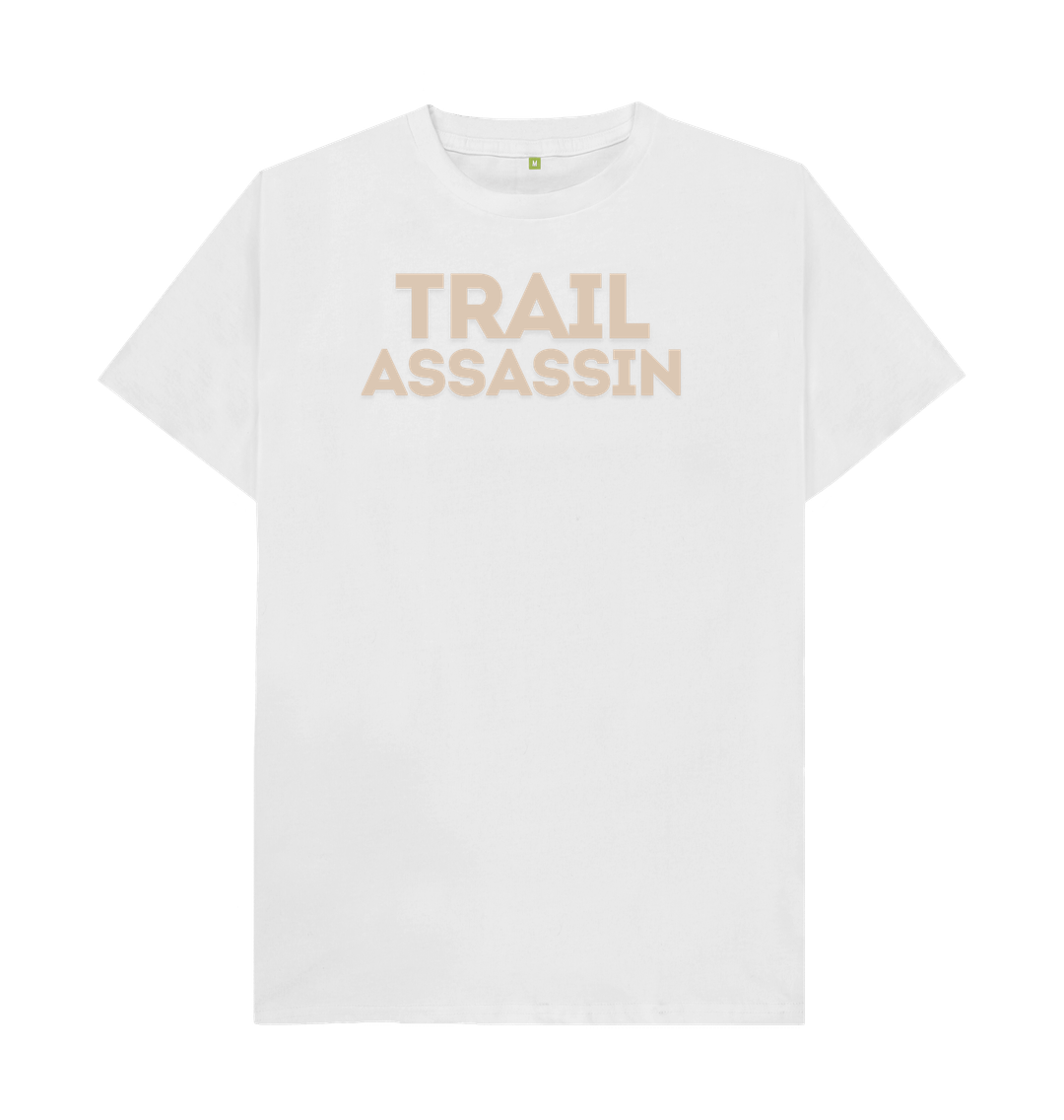 White Men\u2019s T-Shirt with With Mountain Biker Graphic