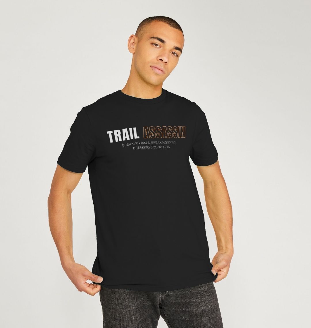 Men’s Organic Cotton MTB T-Shirt “TRAIL ASSASSIN” Black