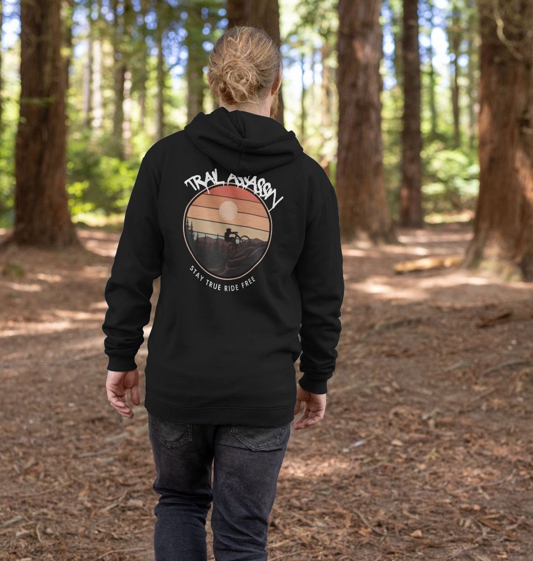 Men’s Organic Cotton MTB Hoodie “STAY TRUE RIDE FREE”