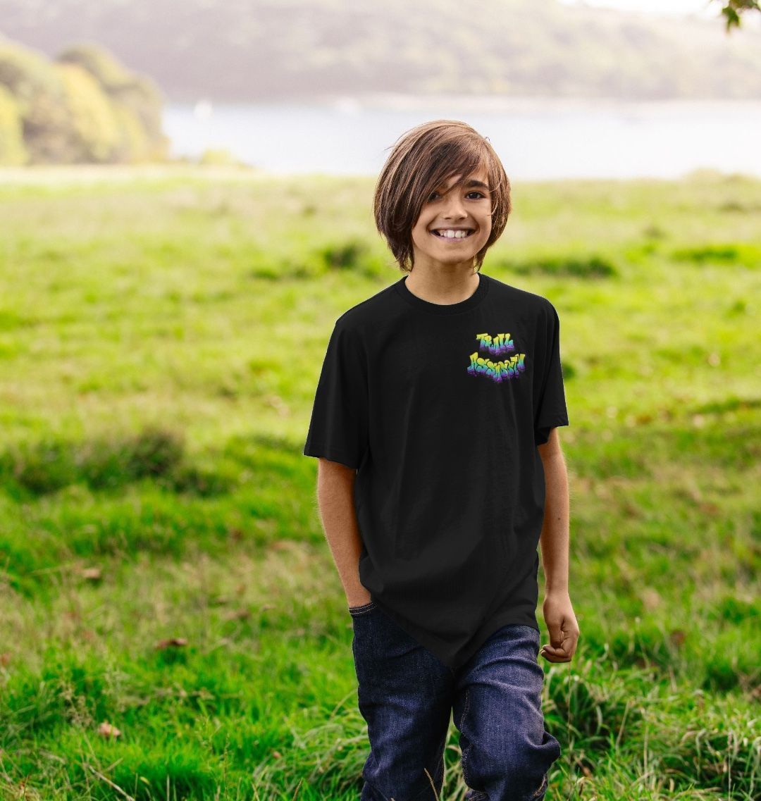Kids Organic Cotton MTB T-Shirt with Graffiti