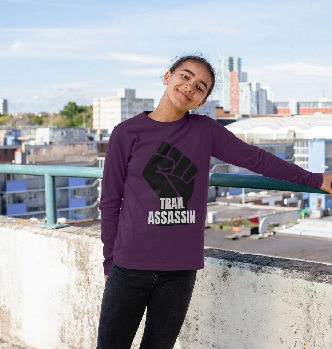 Kids Organic Cotton MTB Long Sleeve T-Shirt "FEEL THE POWER"