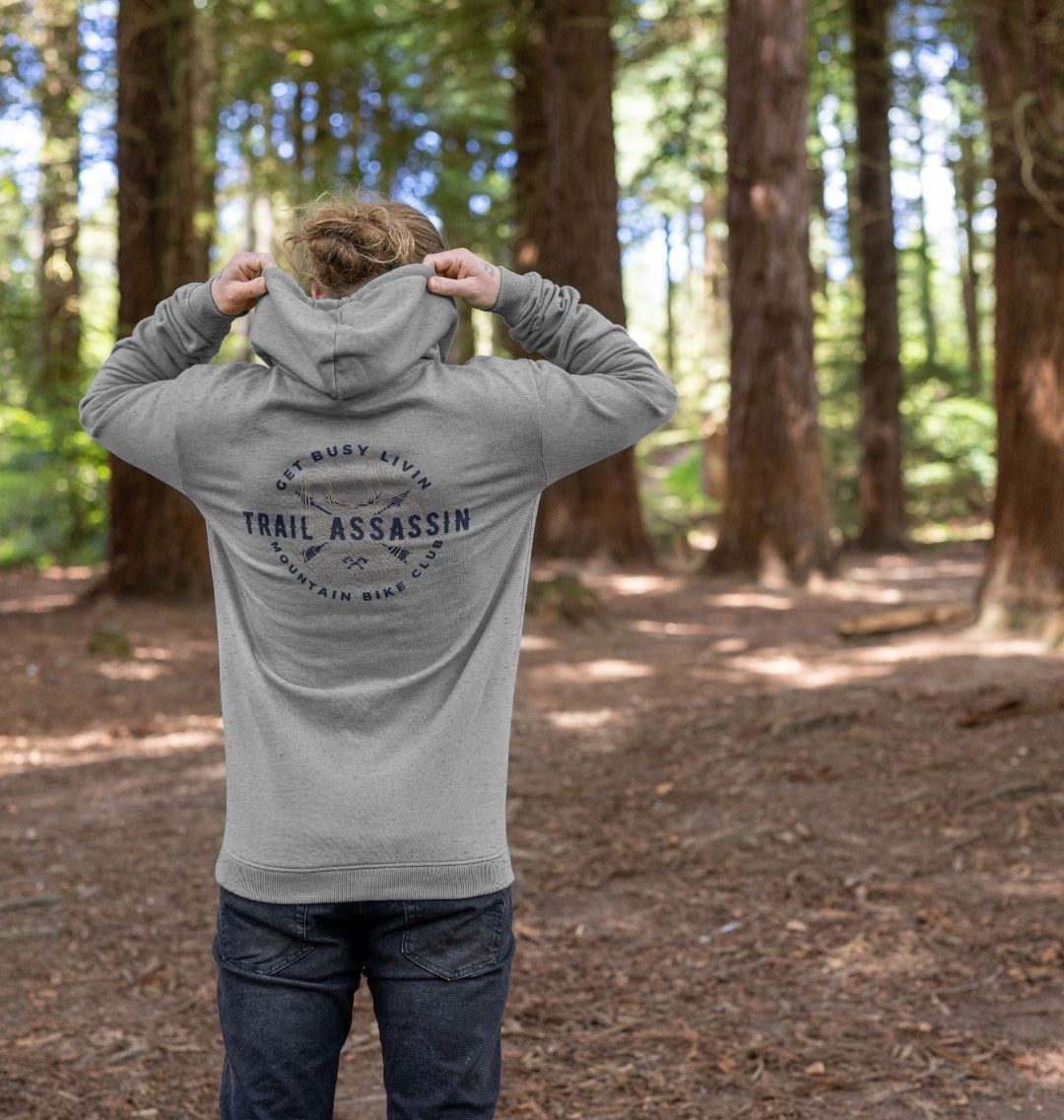 Men’s Organic Cotton MTB Hoodie ”GET BUSY LIVIN”