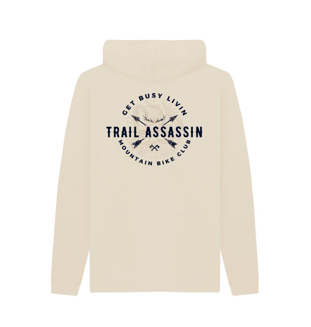 Men’s Organic Cotton MTB Hoodie ”GET BUSY LIVIN”