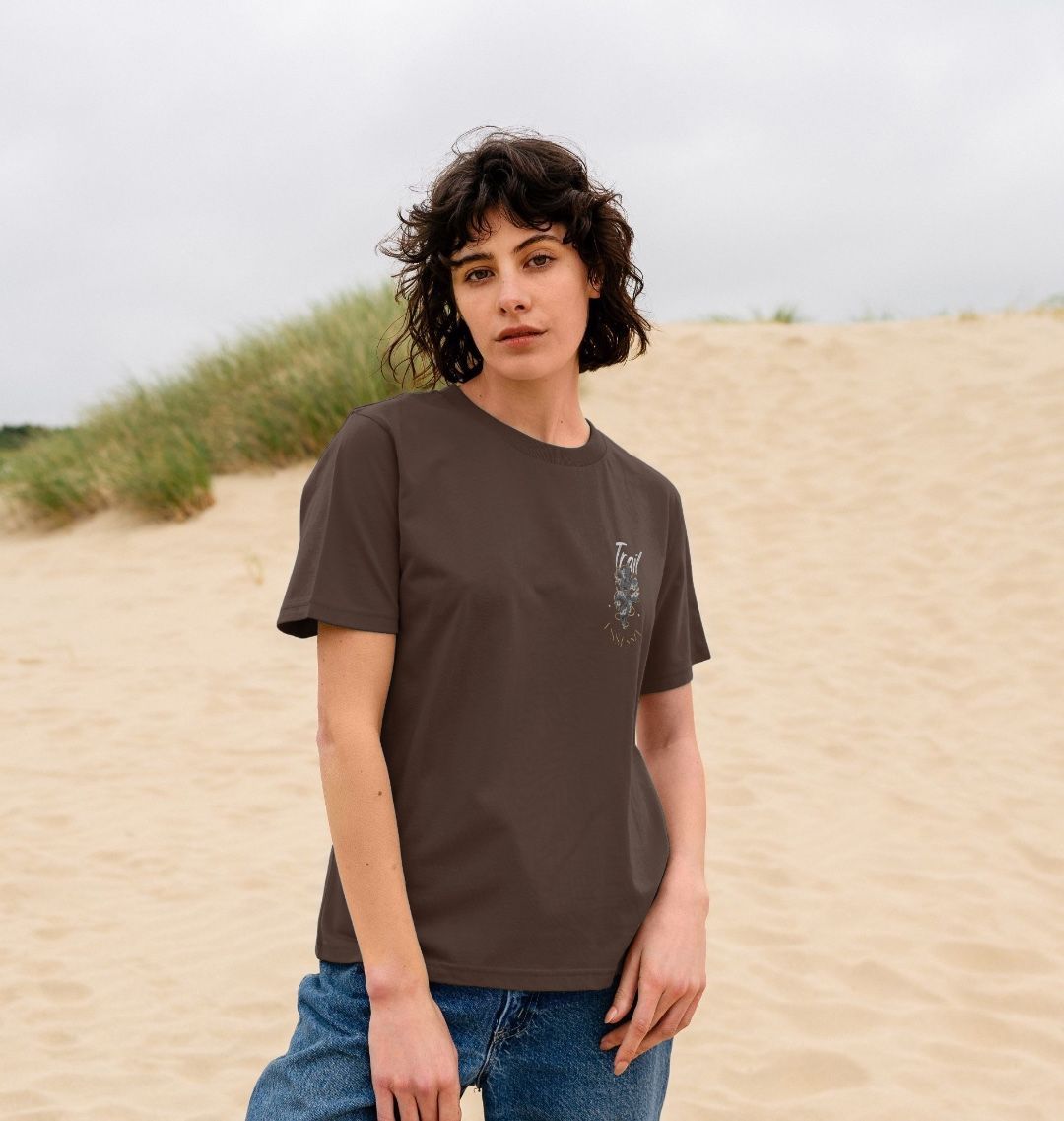 Ladies Organic Cotton MTB T-Shirt With Snake Graphic