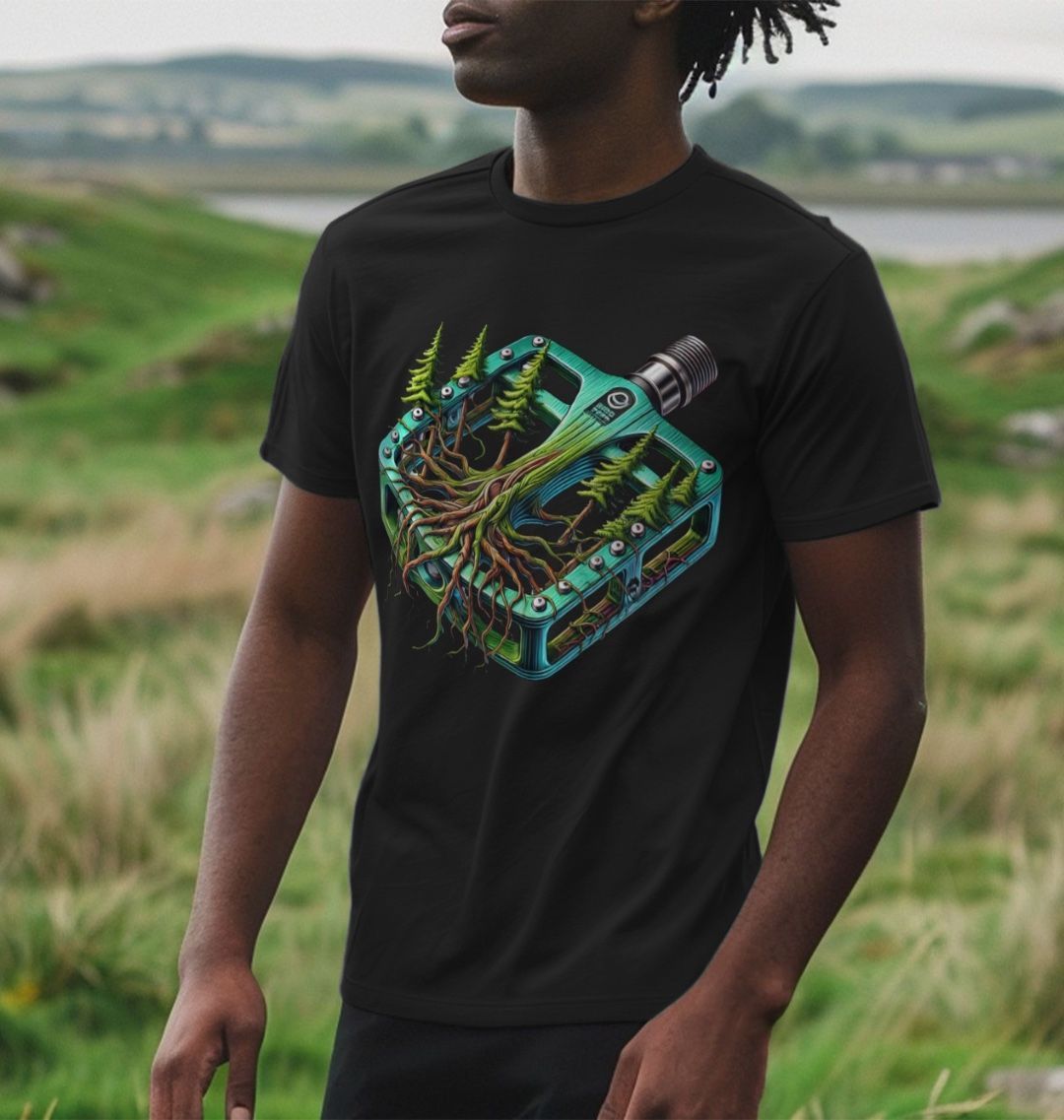 Men’s Organic Cotton MTB T-Shirt “PEDAL STRIKE”