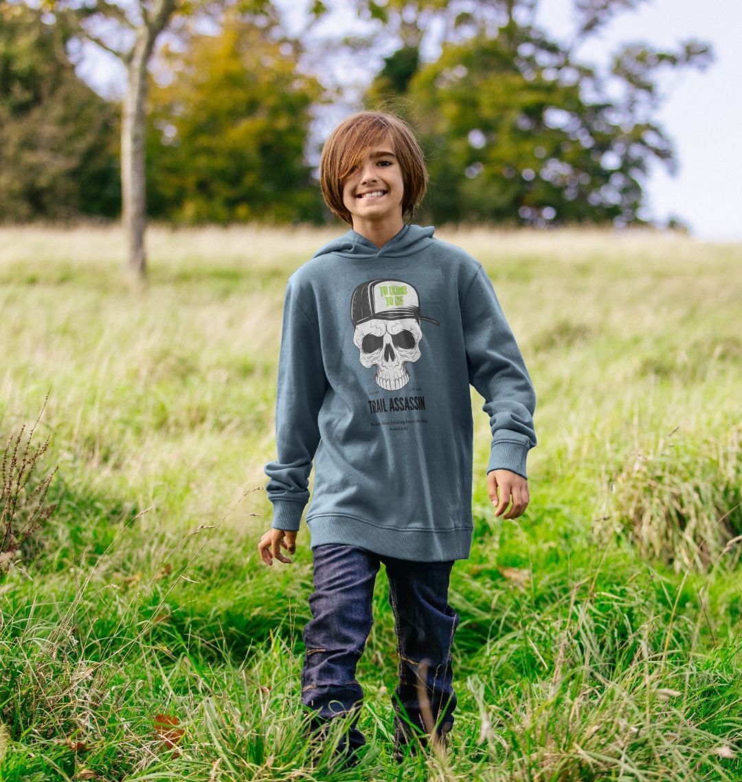 Kids Organic Cotton MTB Hoodie “ TOO DUMB TO DIE”