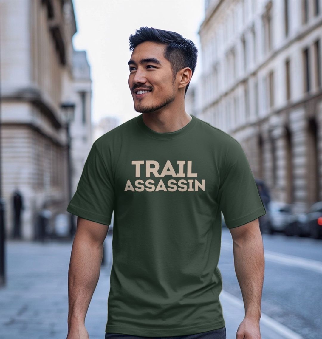 Men’s Organic Cotton MTB T-Shirt with With Mountain Biker Graphic