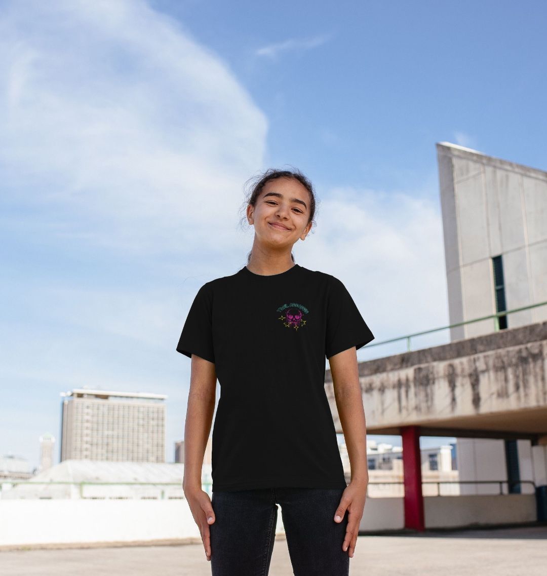 Kids Organic Cotton MTB T-Shirt with dripping Skull