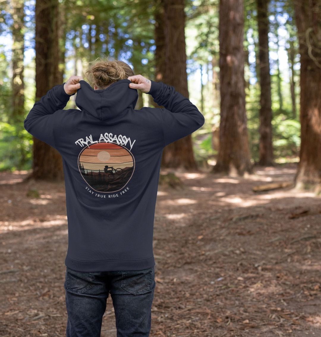 Men’s Organic Cotton MTB Hoodie “STAY TRUE RIDE FREE”