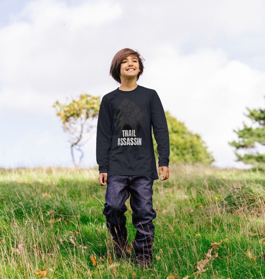 Kids Organic Cotton MTB Long Sleeve T-Shirt "FEEL THE POWER"
