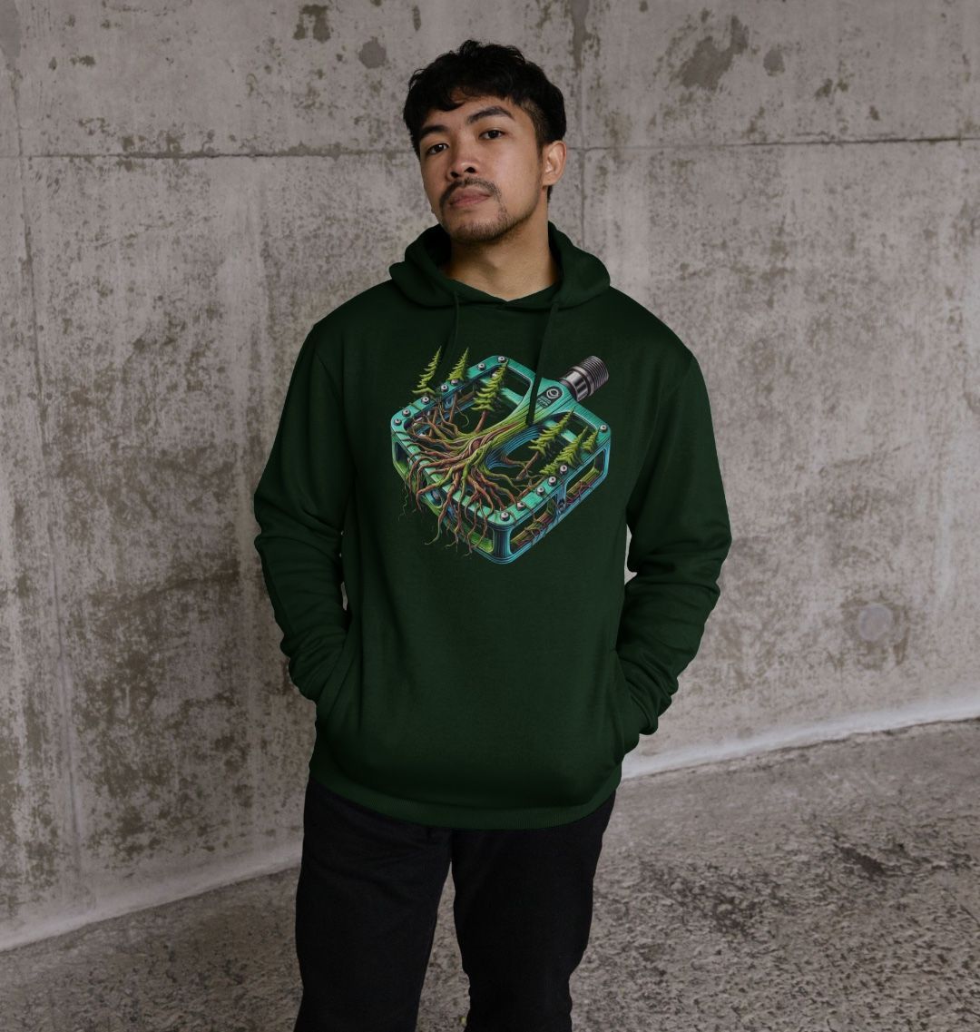 Men’s Organic Cotton MTB Hoodie “PEDAL STRIKE”