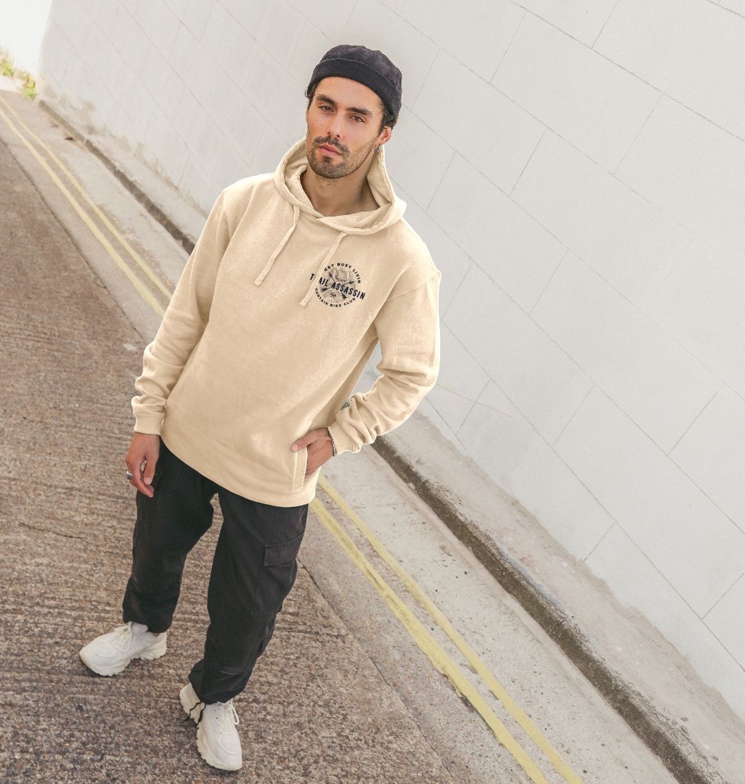 Men’s Organic Cotton MTB Hoodie ”GET BUSY LIVIN”