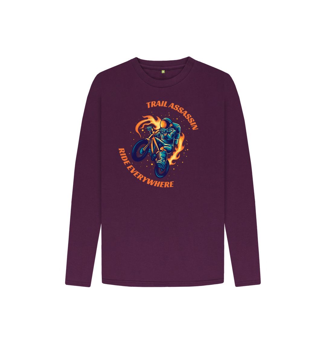 Purple Kids Long Sleeve T-Shirt\u201dRIDE EVERYWHERE\u201d