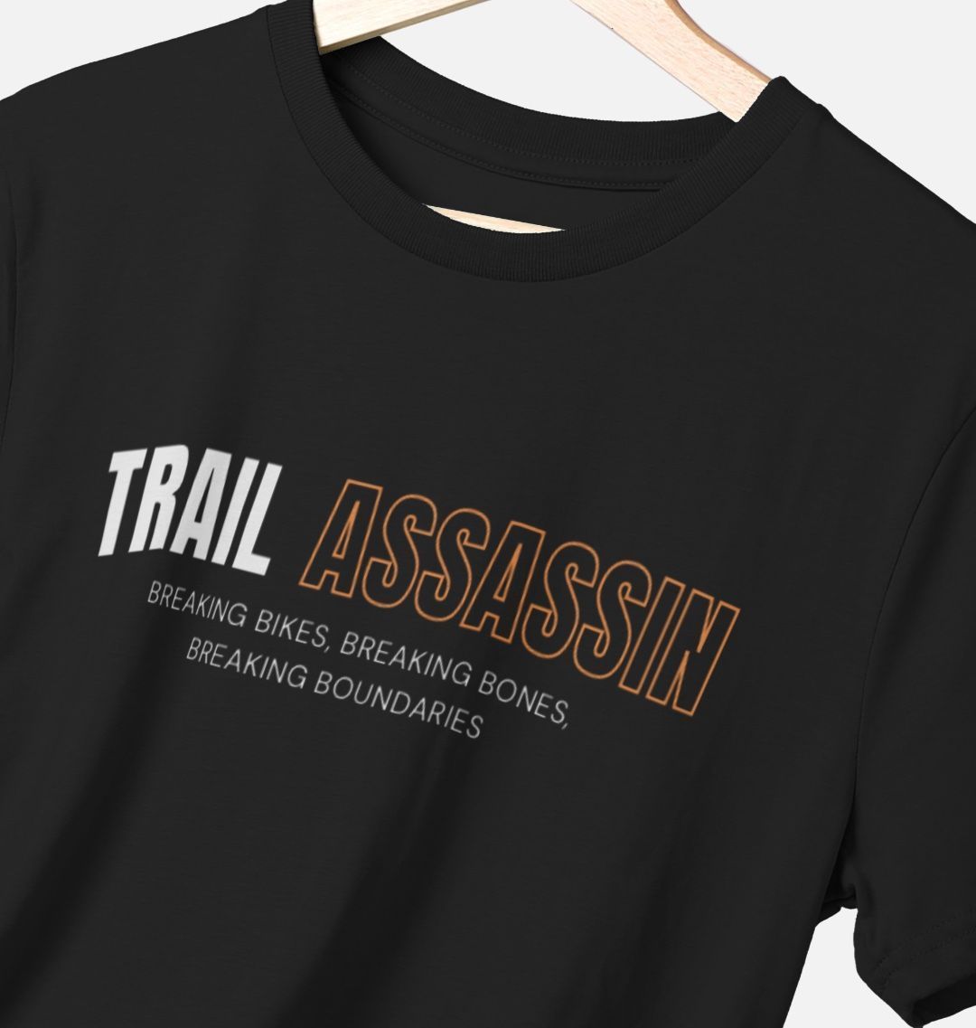 Men’s Organic Cotton MTB T-Shirt “TRAIL ASSASSIN” Black
