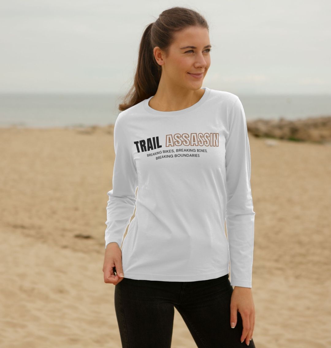 Ladies Organic Cotton MTB Long Sleeve T-Shirt “Trail Assassin”