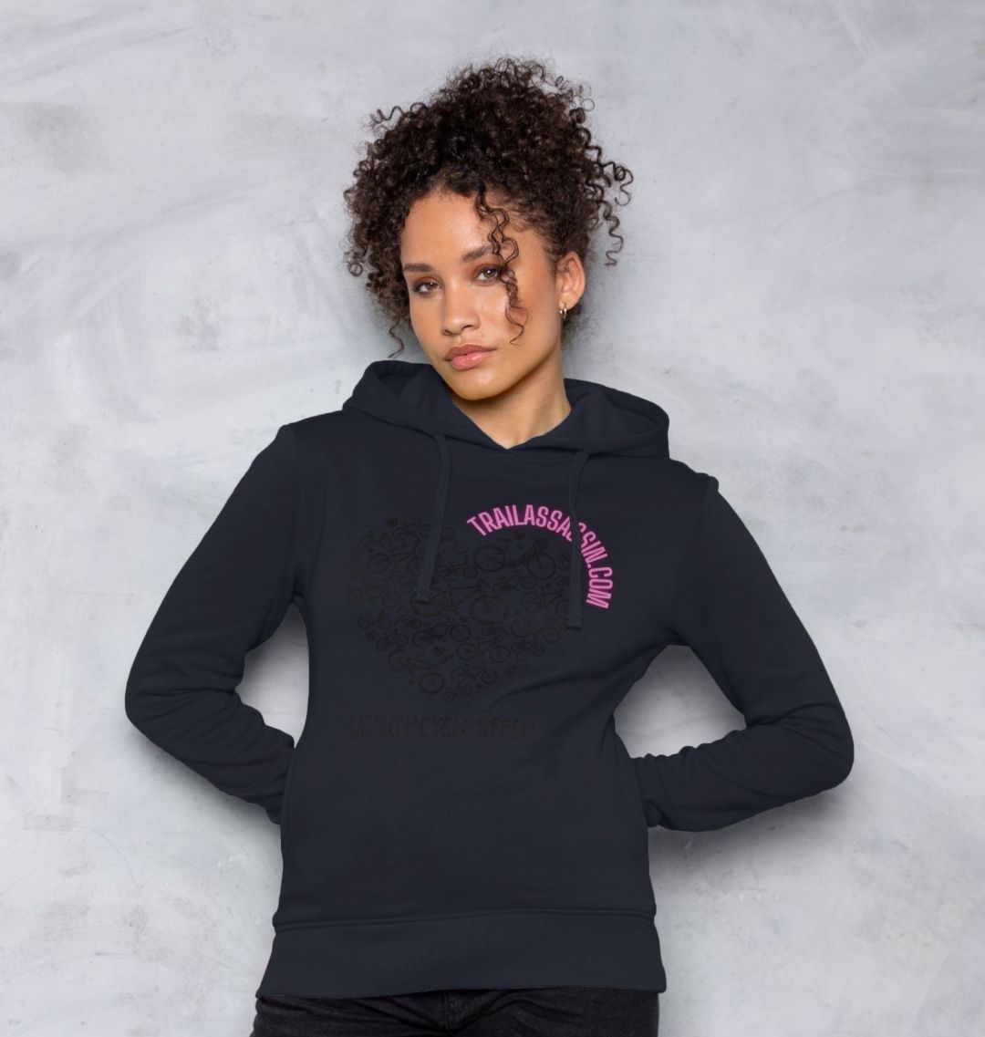 Ladies Organic Cotton MTB Hoodie “EAT,SLEEP,CYCLE,REPEAT”